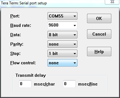 dos command com port settings